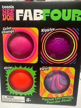 Fab Four Squish Toy Set - Pink, Purple, Red, Multicolor NeeDoh